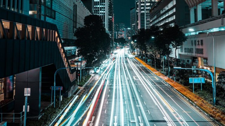Photo by ethan p: https://www.pexels.com/photo/light-trails-on-street-in-city-13177506/