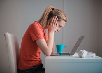 Photo by Andrea Piacquadio: https://www.pexels.com/photo/young-troubled-woman-using-laptop-at-home-3755755/