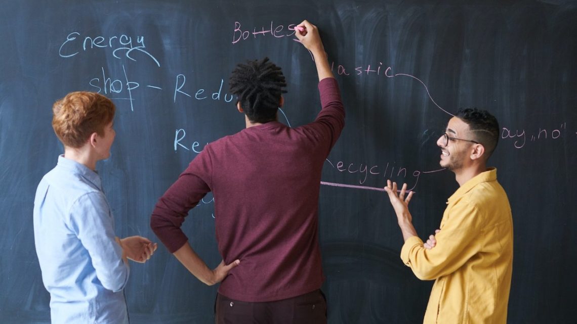 Photo by fauxels: https://www.pexels.com/photo/photo-of-man-writing-on-blackboard-3182751/