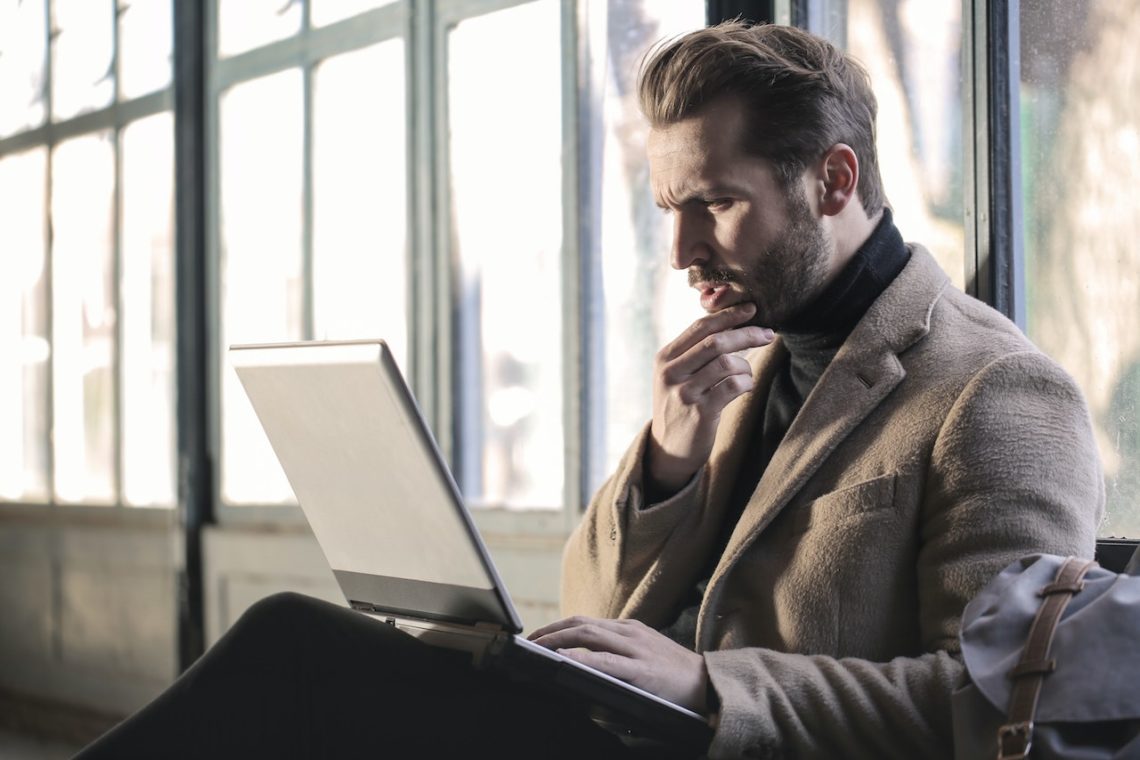 Photo by Andrea Piacquadio: https://www.pexels.com/photo/man-wearing-brown-jacket-and-using-grey-laptop-874242/