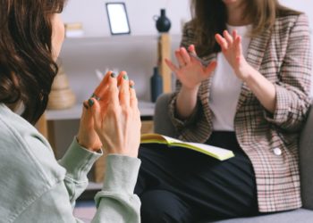 Photo by SHVETS production: https://www.pexels.com/photo/crop-unrecognizable-female-psychologist-and-patient-discussing-mental-problems-during-session-7176319/