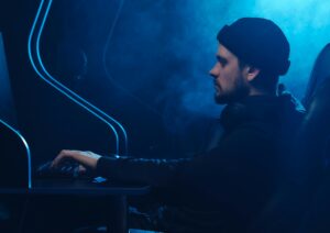 Photo by Mikhail Nilov: https://www.pexels.com/photo/light-man-people-art-6963099/