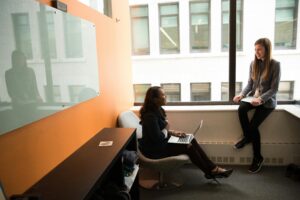 Photo by Christina Morillo: https://www.pexels.com/photo/woman-wearing-gray-blazer-and-black-pants-sitting-on-gray-surface-1181560/