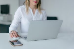 Photo by Marek Levak: https://www.pexels.com/photo/woman-using-silver-laptop-2265488/