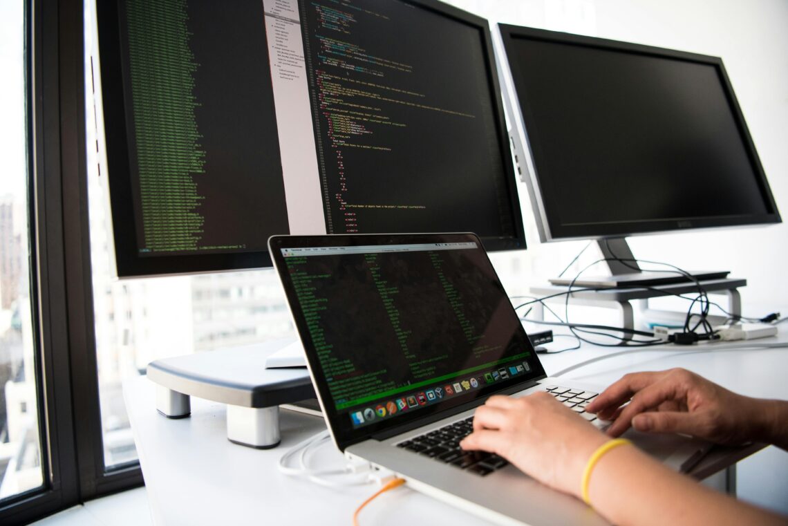 Photo by Christina Morillo: https://www.pexels.com/photo/close-up-photo-of-person-typing-on-laptop-1181675/ developer computer